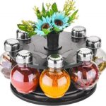 360 degree rotating spice rack plastic design for easy access