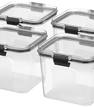 Air tight kitchen storage containers set for dry food organization