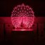 Peacock LED mood night lamp with 7 color changing lights
