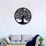 Artistic tree design MDF plaque with hand-painted finish