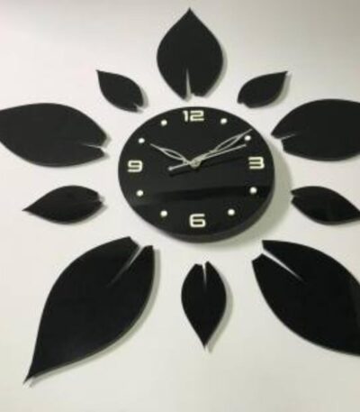Decorative sunflower wall clock with self adhesive design