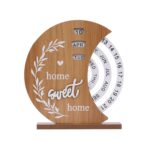 Eco friendly wooden perpetual calendar for study desk decoration