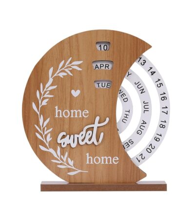 Eco friendly wooden perpetual calendar for study desk decoration