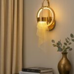 Floral glass LED wall lamp for modern home décor