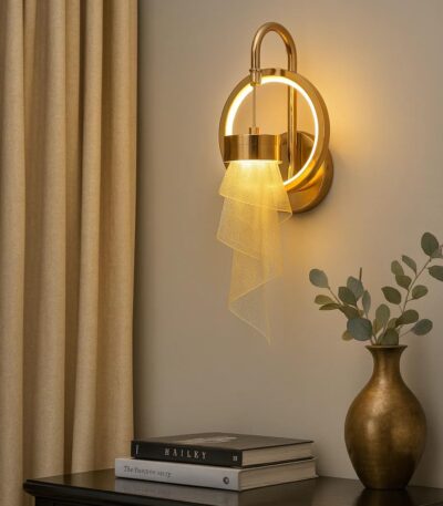 Floral glass LED wall lamp for modern home décor