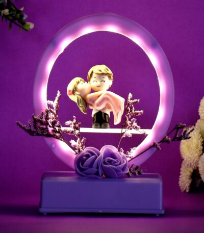 Musical Hug Couple Showpiece with LED Lights for Romantic Home Decor