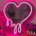 LED neon melting heart mirror wall décor sign