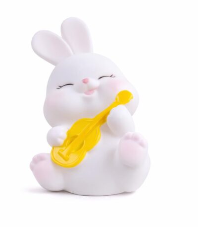 Cute rabbit violin toy with glowing LED light