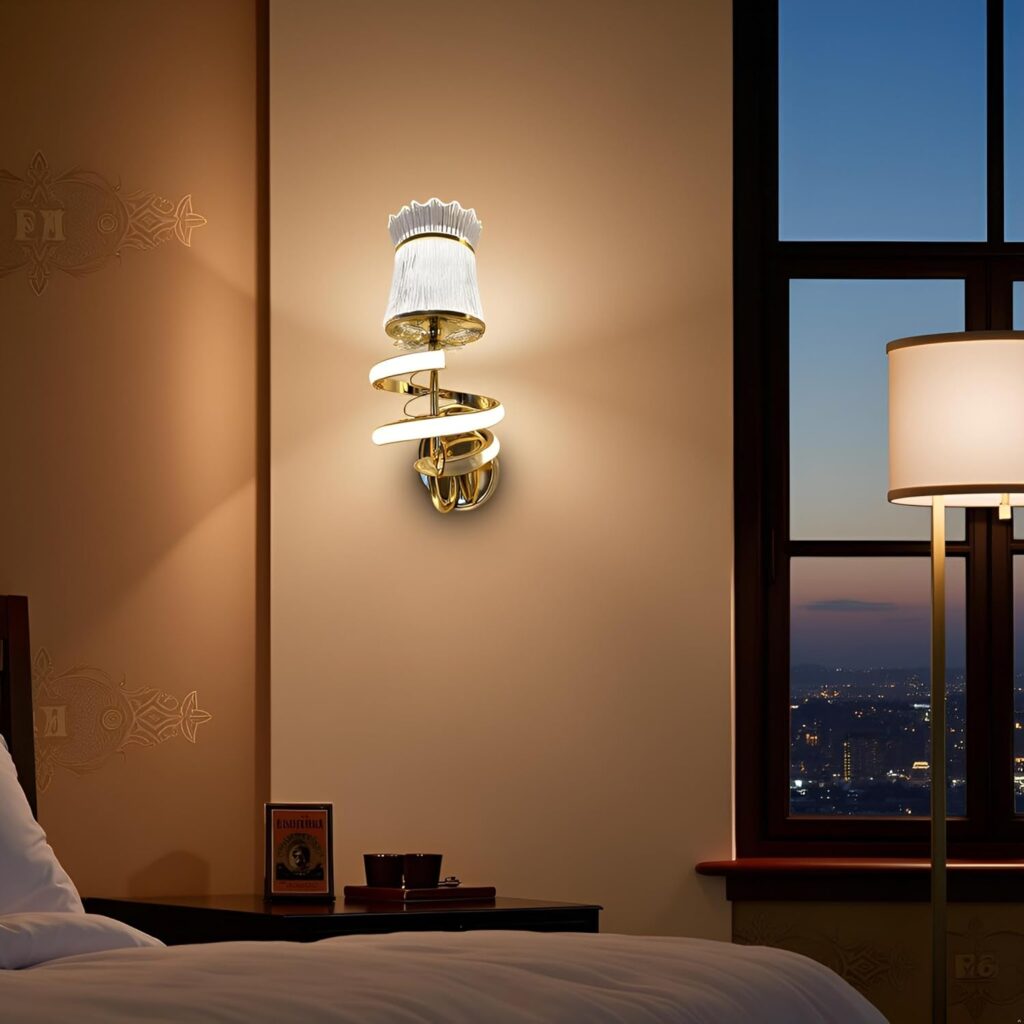Stylish spiral LED wall light for premium interior decor