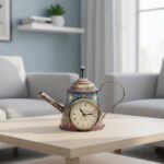 Kettle shaped table clock decorative showpiece for living room