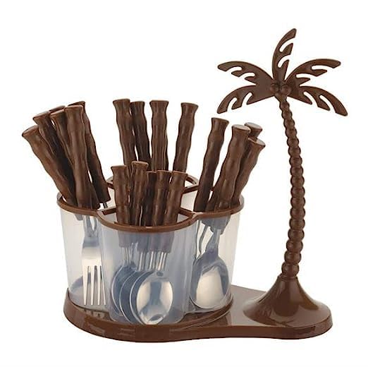 Stainless steel cutlery set with storage box for kitchen organization