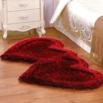 Super soft heart shape floor mat for bedroom decor