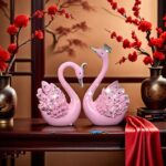 Swan Couple Figurines Love Birds