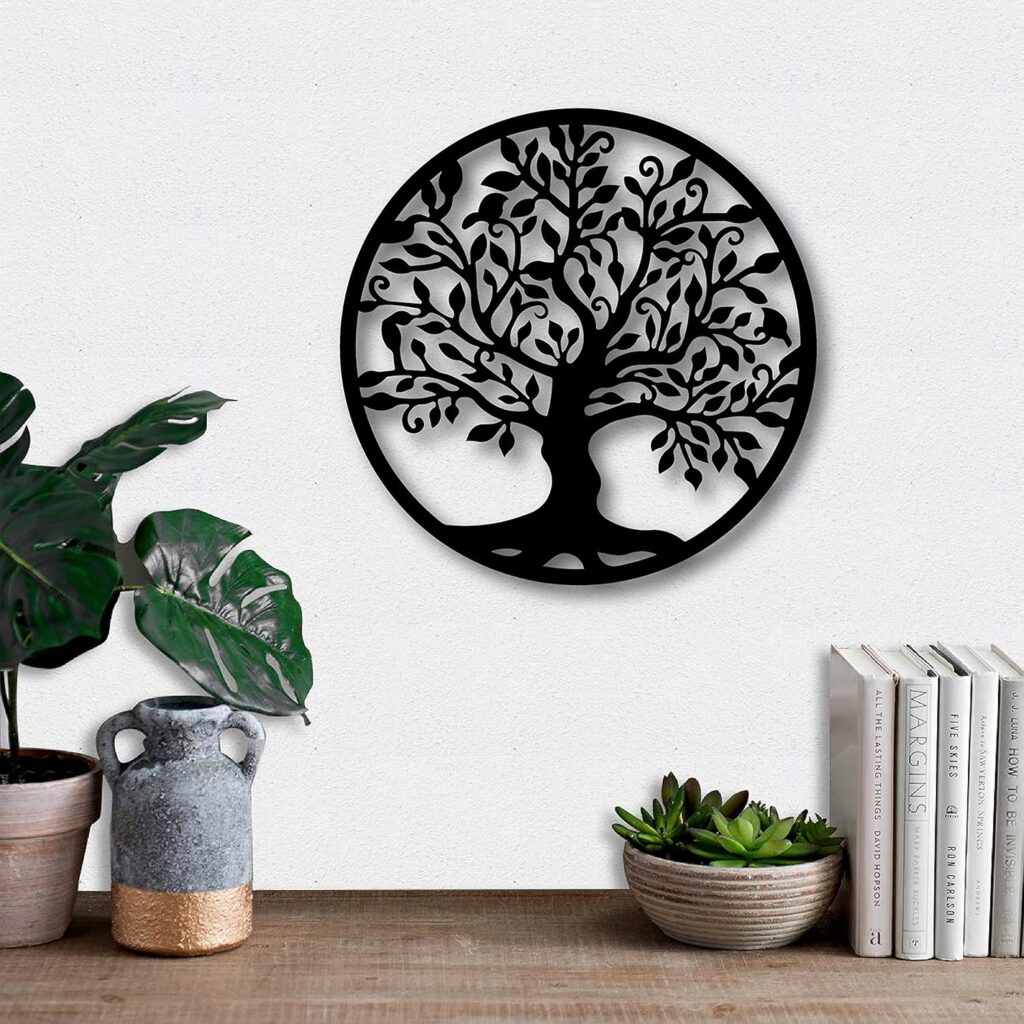 Artistic tree MDF cutout wall decor for living room interior styling