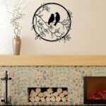 Modern metal bird wall art for home and office decor