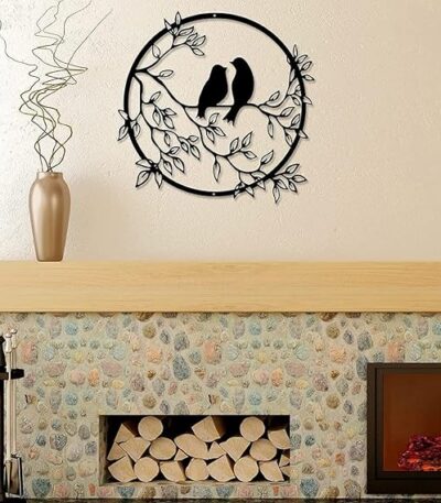 Modern metal bird wall art for home and office decor