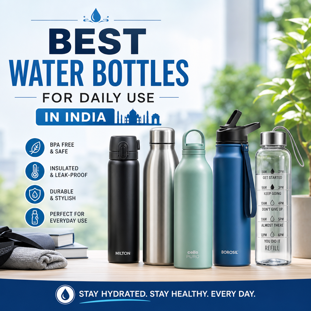 BPA-free insulated leak-proof water bottles for daily use in India, stylish and portable design