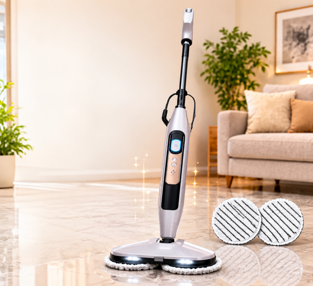 Steam & Scrub S8201IN Electric Steam Mop with Rotating Washable Pads