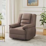 Musca 1 Seater Fabric Recliner in Brown for Modern Living Room
