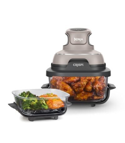 Crispi 1700W CleanCrisp Glass Air Fryer with transparent glass cooking container