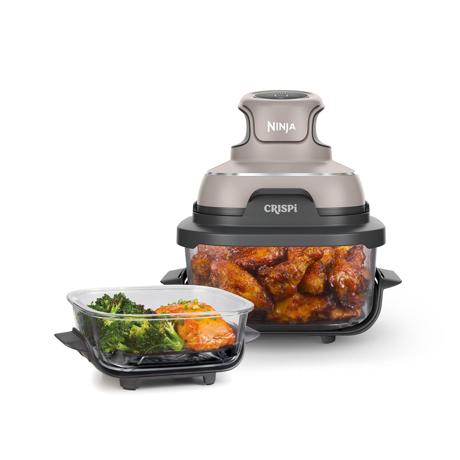Crispi 1700W CleanCrisp Glass Air Fryer Crispi 1700W CleanCrisp Glass Air Fryer with transparent glass cooking container