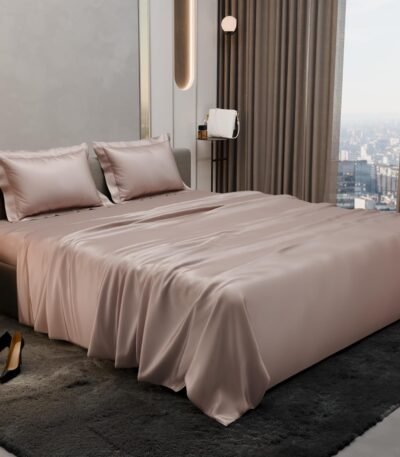 Solid double bedsheet with 2 matching pillow covers