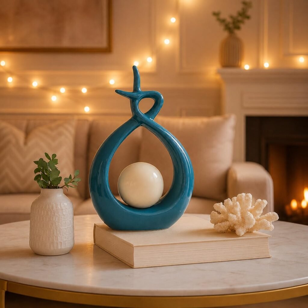 Beautiful Ceramic Spiral Design Statue for modern home decoration