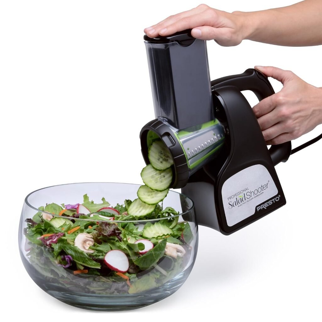 Electric slicer and shredder for kitchen food preparation