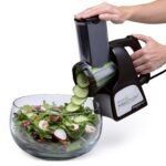 Electric slicer and shredder for kitchen food preparation