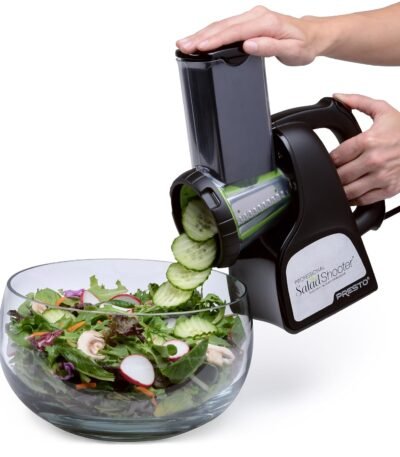 Electric slicer and shredder for kitchen food preparation