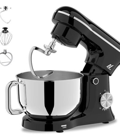 Electric stand mixer for baking and food preparation