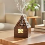 Wooden Pyramid Shape Incense Box Holder Stand